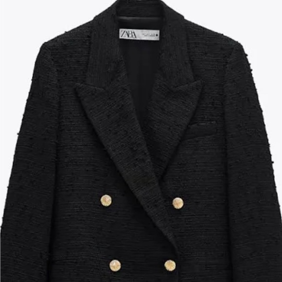 Zara Classic Double Breasted Blazer with Gold Buttons xxl - Picture 3 of 6